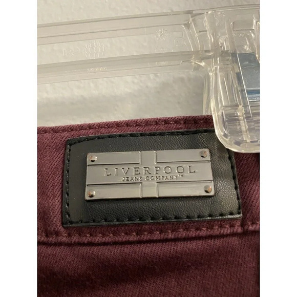 liverpool jeans company sadie straight burgundy jeans size 28/6 - Pre Owned - Picture 5 of 7